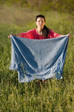 Eleonora B – Naked babe works out in field photo 1