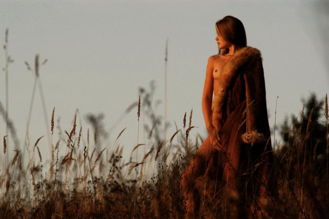 Andrea C – Cutie in fur coat takes a walk photo 14